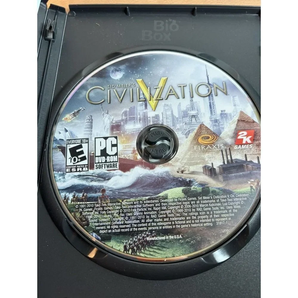 Sid Meier's Civilization V (PC Game DVD-ROM, 2010) Rated E 10+
